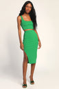 Lulus Women's Set For Life Ribbed Bodycon Two-Piece Midi Dress