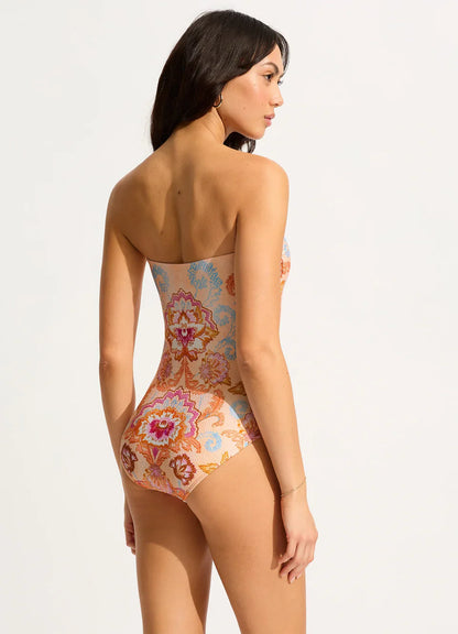 Seafolly Women's Spring Festival Bandeau One Piece - Nectar