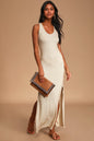 Lulus Women's Relaxed But Not Least Ribbed Sleeveless Maxi Dress