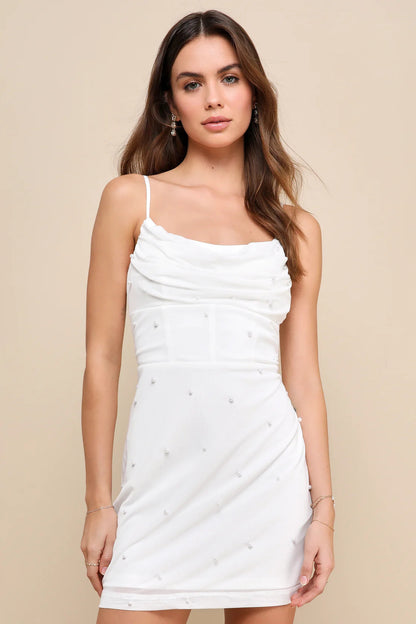 Lulus Women's Feel the Sunshine White Tassel Mini Dress