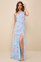 Lulus Women's Elegant Admiration Floral One-Shoulder Maxi Dress