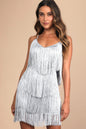 Lulus Women's Get in the Groove Sequin Fringe Bodycon Dress