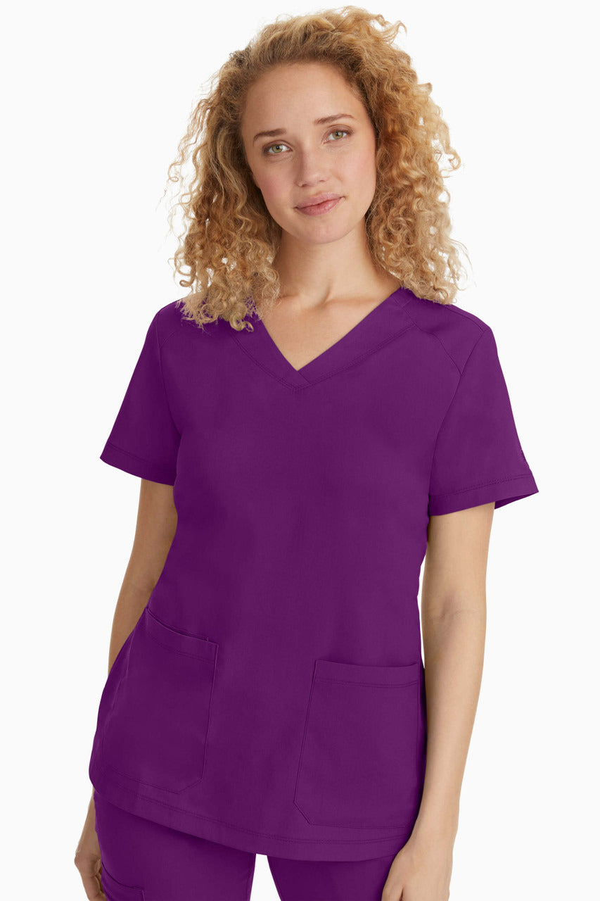 Healing Hands Purple Label Women's Jill V-Neck Top #2320  Eggplant