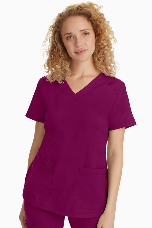 Healing Hands Purple Label Women's Jill V-Neck Top #2320 Wine