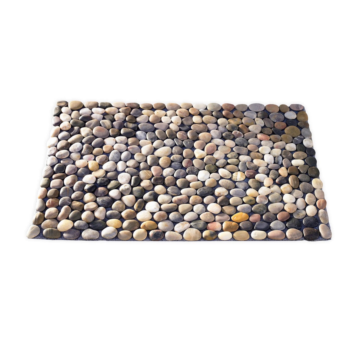 VivaTerra Smooth River Rock Stone Floor Mat, Indoor/ Outdoor