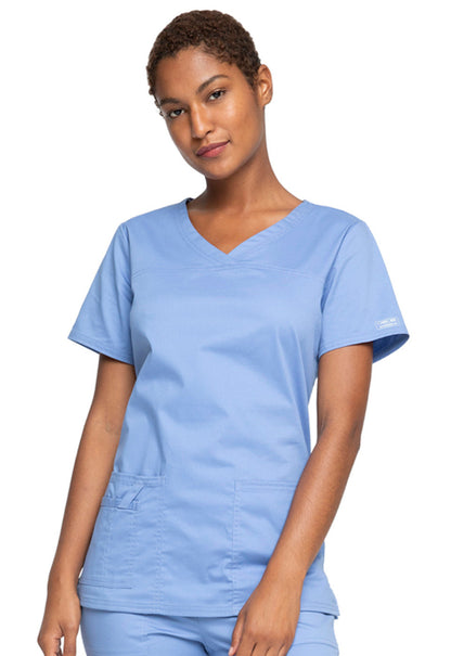 Cherokee Workwear Core Stretch Women's V-Neck Top #4727 1