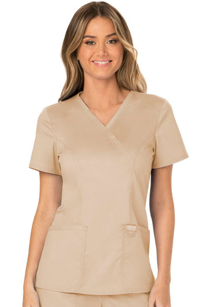 Cherokee Workwear Revolution Women's Mock Wrap Top 4