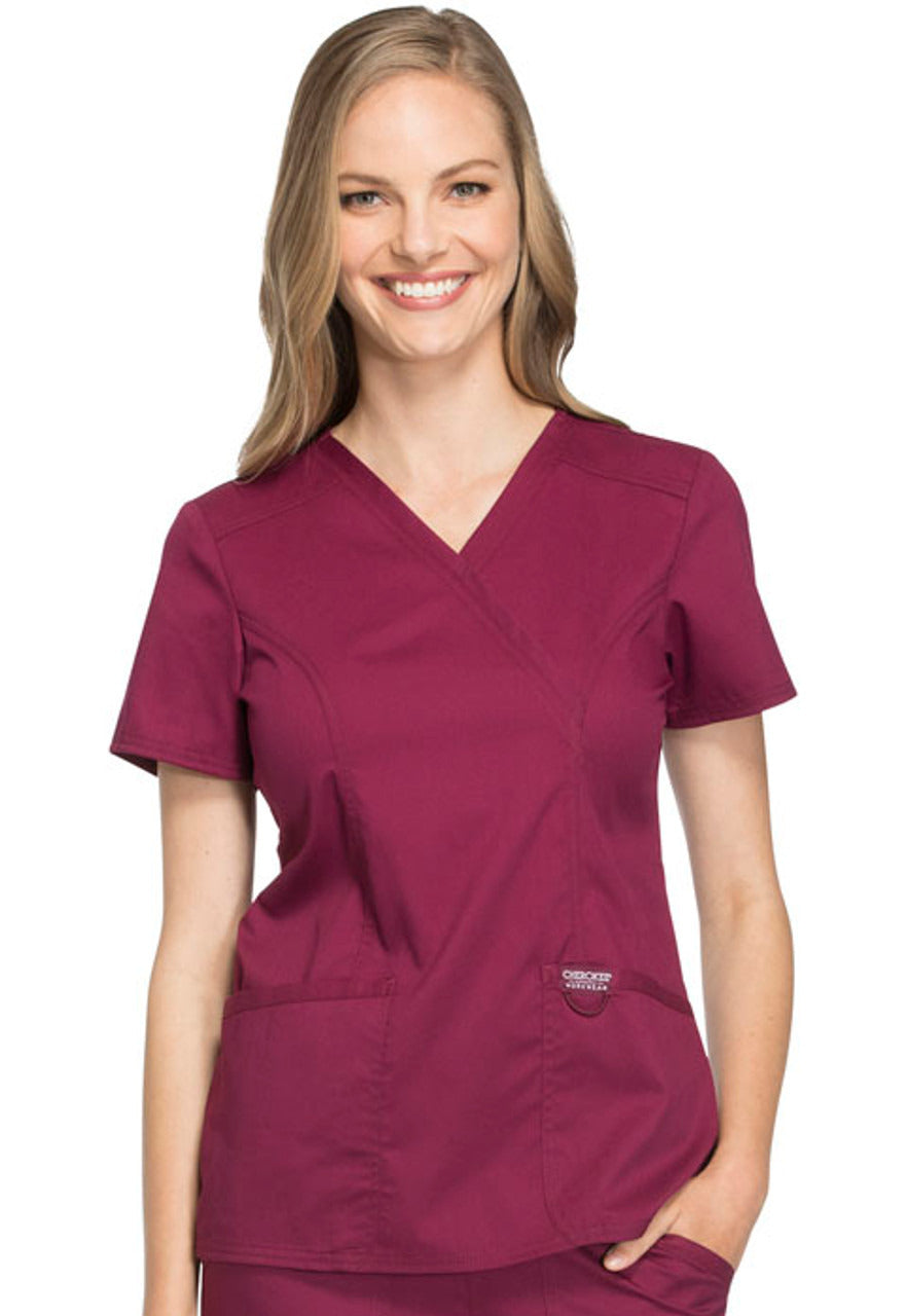 Cherokee Workwear Revolution Women's Mock Wrap Top 6