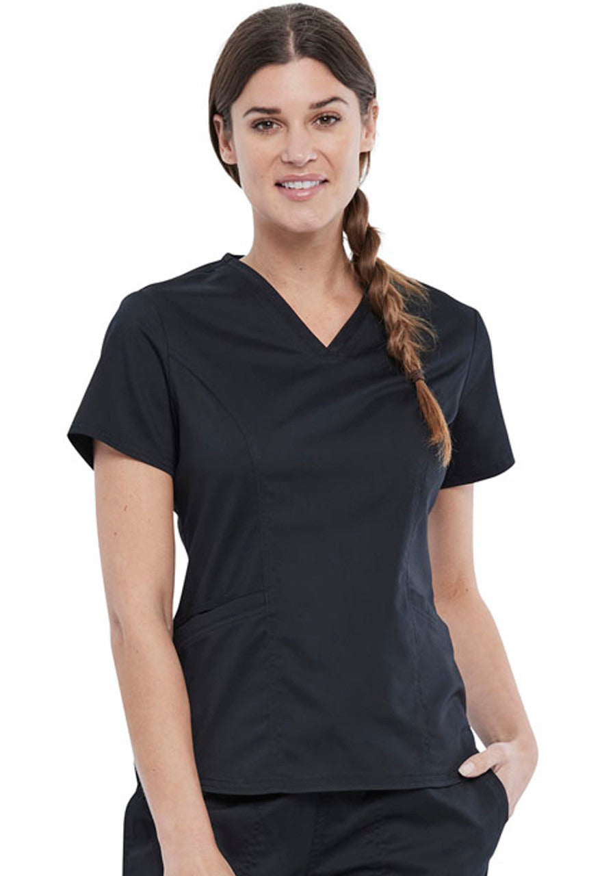 Cherokee Workwear Revolution Women's Petite V-Neck Top #WW612P-1