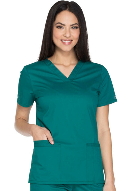 Cherokee Workwear Core Stretch Women's V-Neck Top #WW630 2