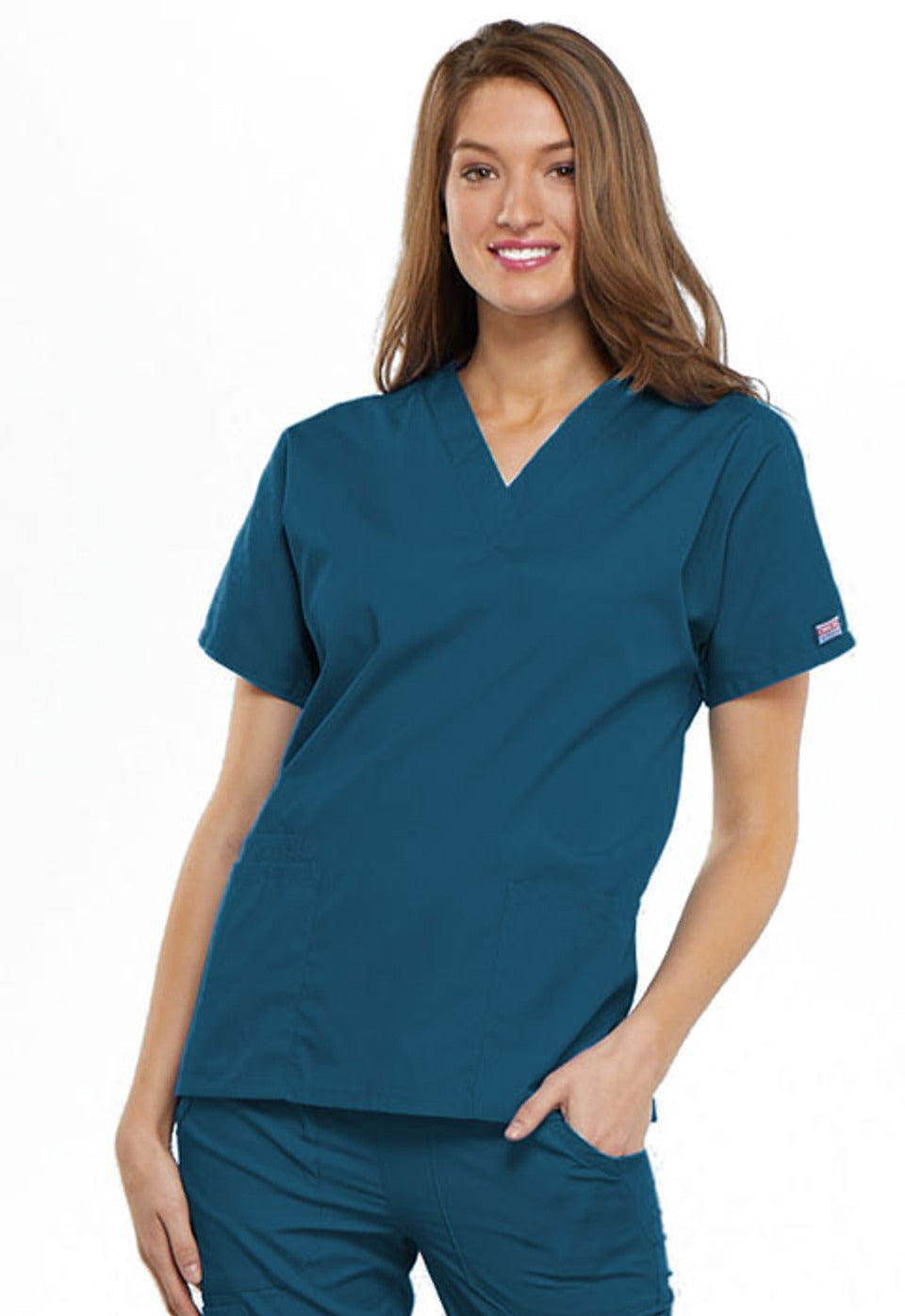 Cherokee Workwear Originals Women’s V-Neck Top #4700 1