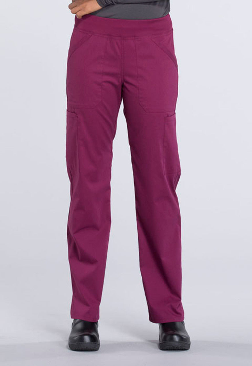 Cherokee Workwear Professionals Women's Mid Rise Pull-On Cargo Pant -   Wine