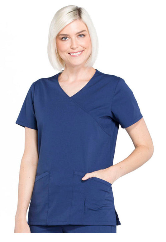 Cherokee Workwear Professionals Women's Mock Wrap - Navy