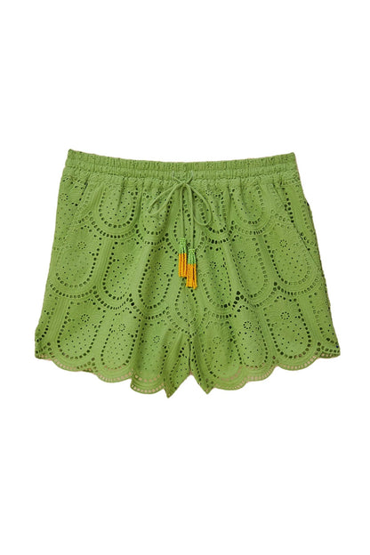 FARM Rio Women's Pineapple Eyelet Green Shorts