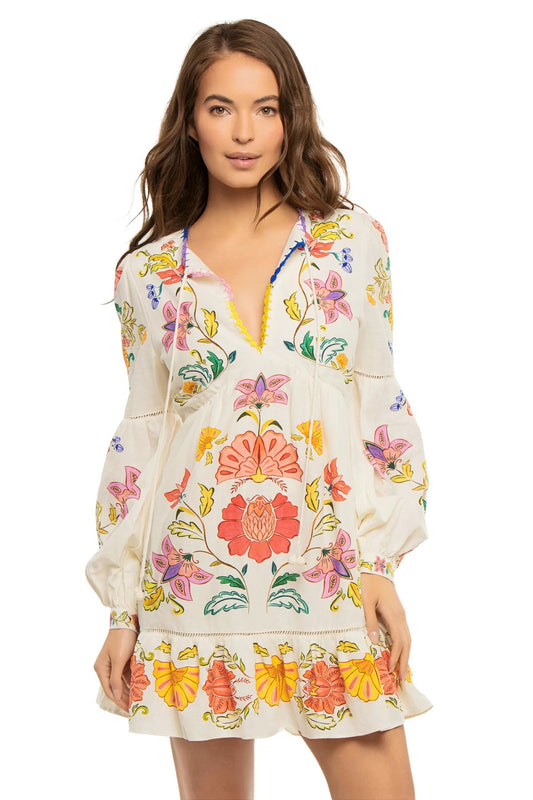 FARM Rio Women's Long Sleeve Floral Mini Dress