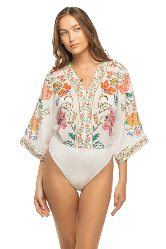 FARM Rio Women's Long Sleeve Floral Bodysuit