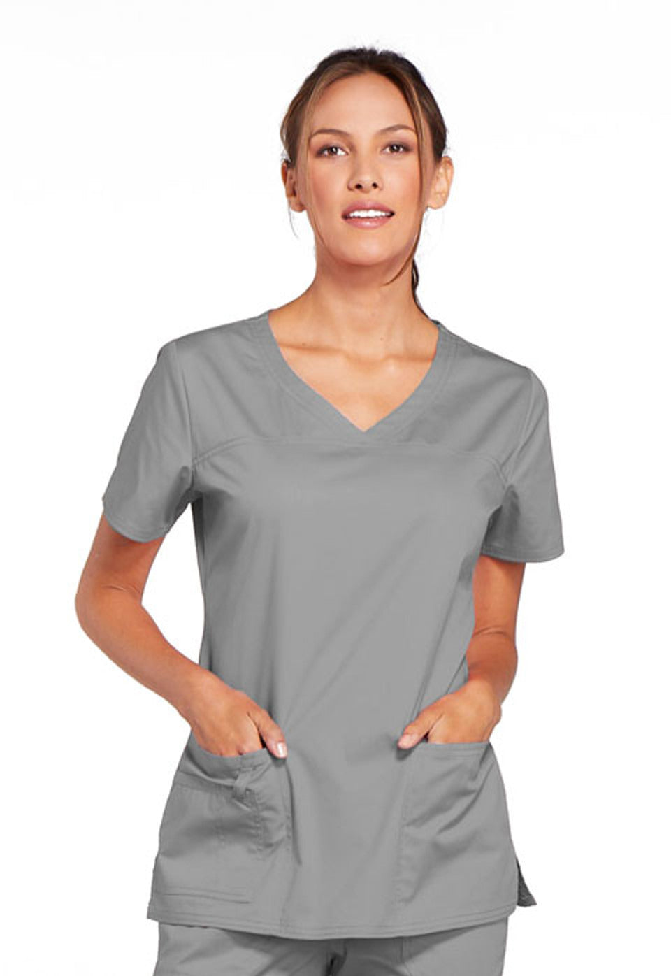 Cherokee Workwear Core Stretch Women's V-Neck Top #4727 2