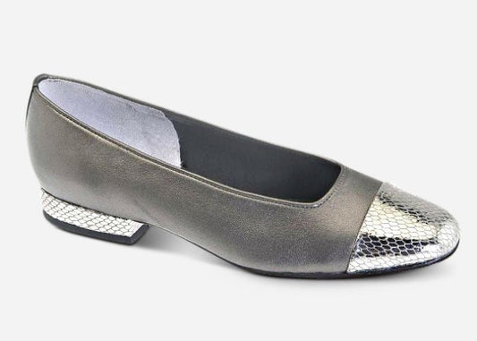 Marmi Shoes Women's  Vaneli Fc-313 - Pewter Pearl Nappa/Silver Snake Print