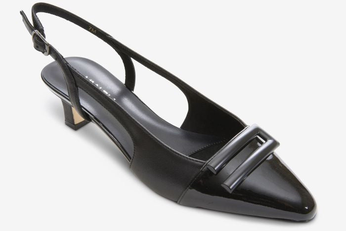 Marmi Shoes Women's Vaneli Tady - Black Nappa with Black Patent