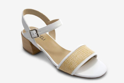 Marmi Shoes Women's Vaneli Celene - Natural Raffia White Nappa