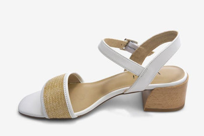 Marmi Shoes Women's Vaneli Celene - Natural Raffia White Nappa