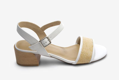 Marmi Shoes Women's Vaneli Celene - Natural Raffia White Nappa