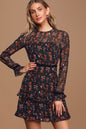 Lulus Women's Floral to See Long Sleeve Mini Dress