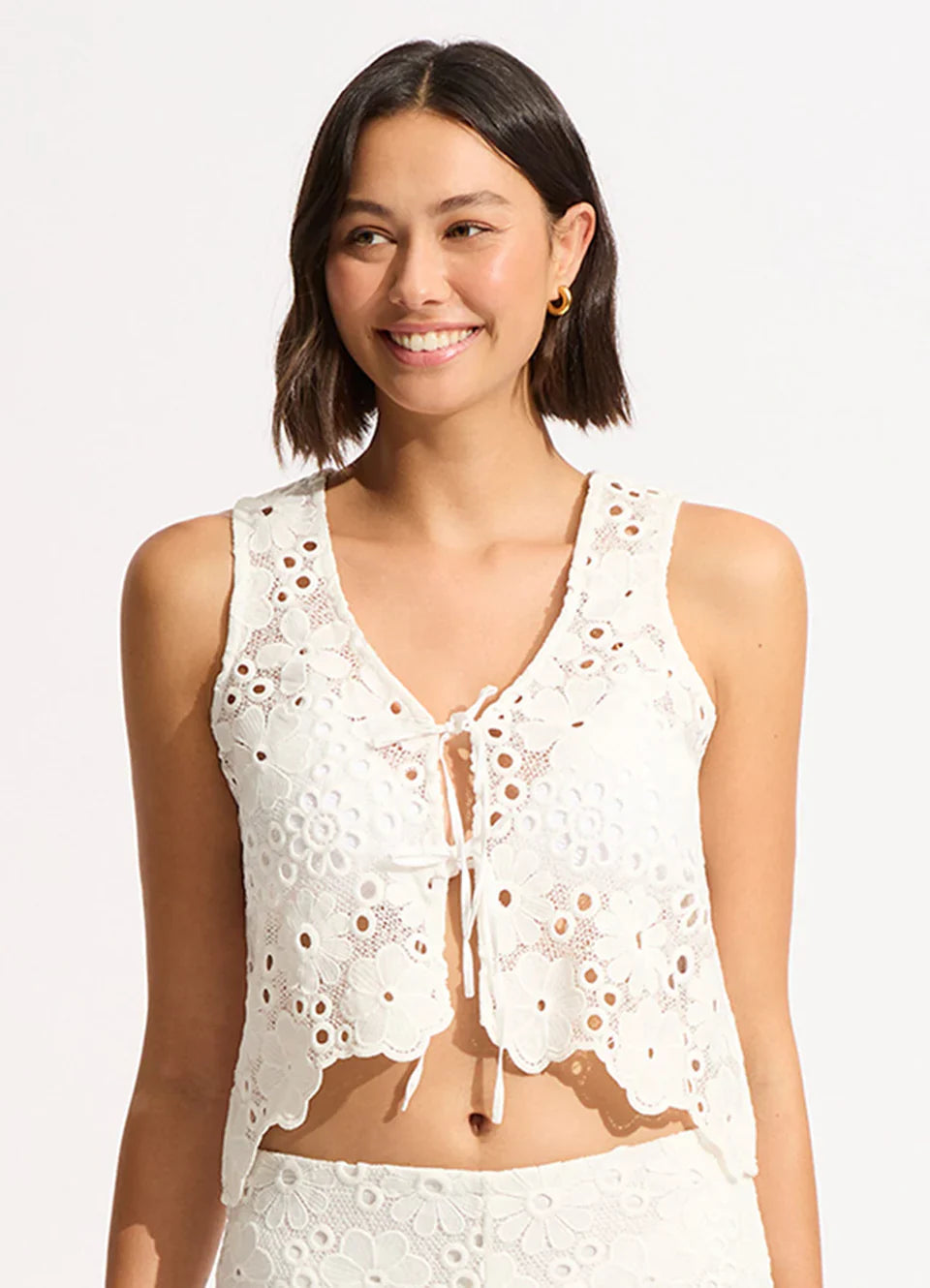 Seafolly Women's Crochet Top - White