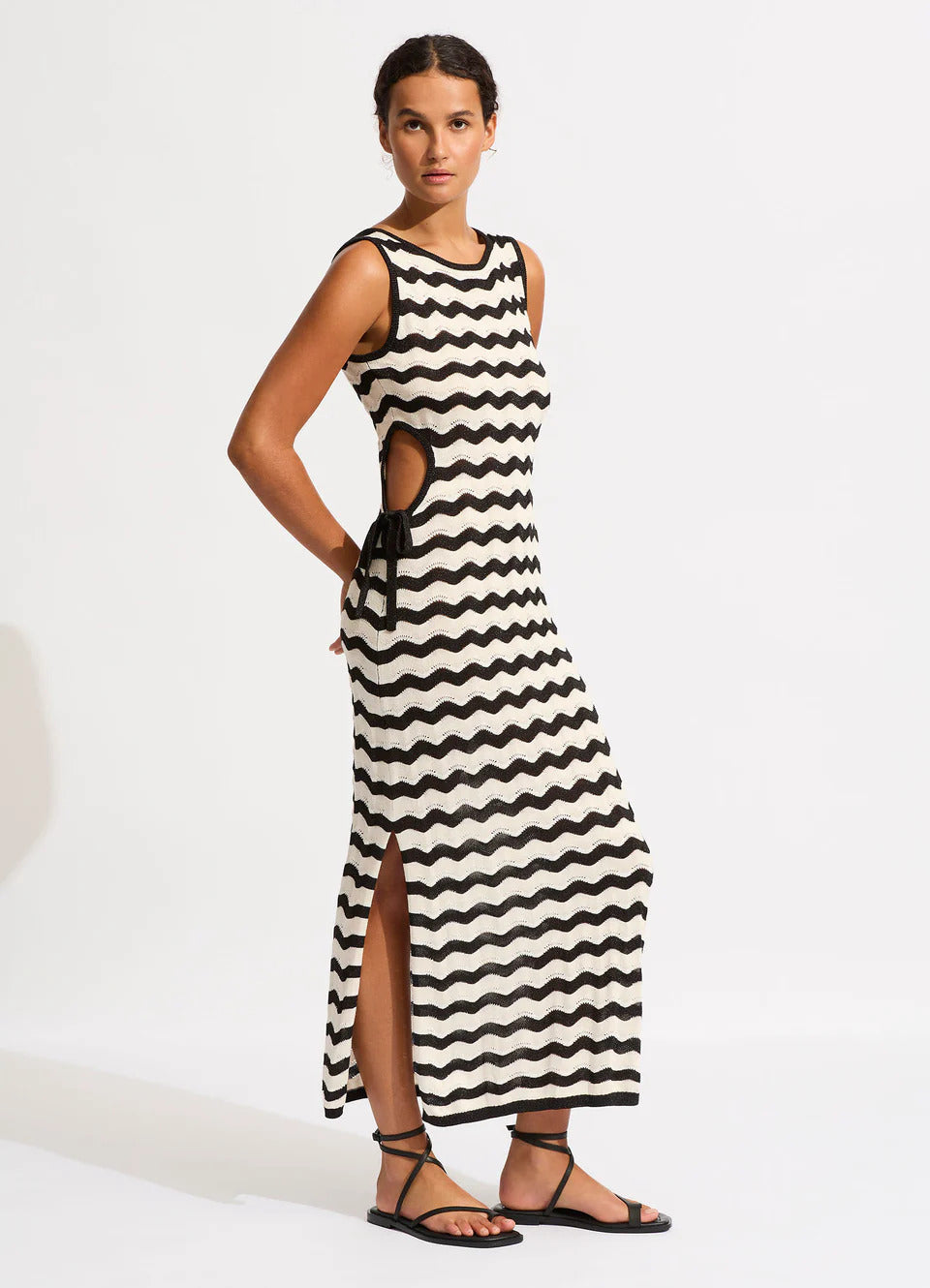 Seafolly Women's Cut Out Knit Maxi Dress - Black