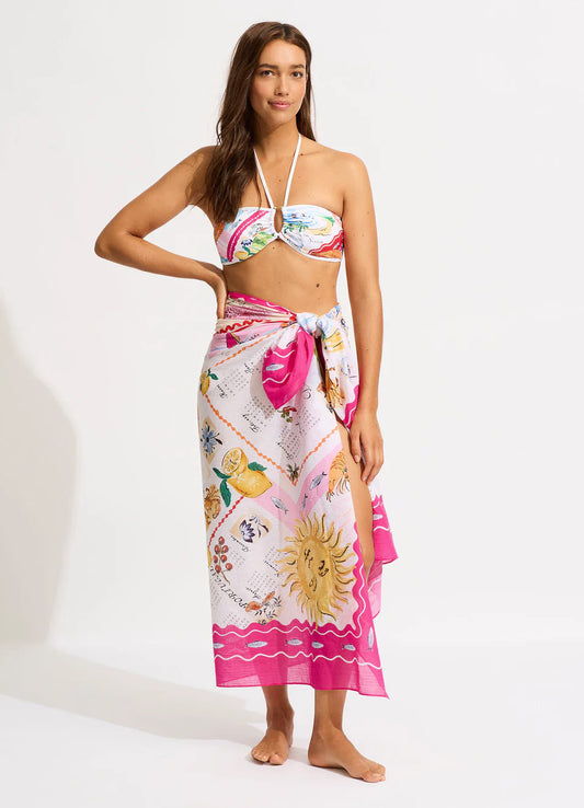 Seafolly Women's Wish You Were Here Sarong - Fuchsia Rose