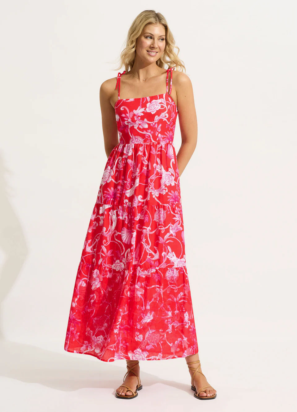 Seafolly Women's Tiered Maxi Dress - Chilli Red