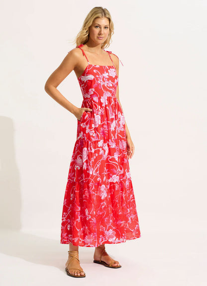 Seafolly Women's Tiered Maxi Dress - Chilli Red