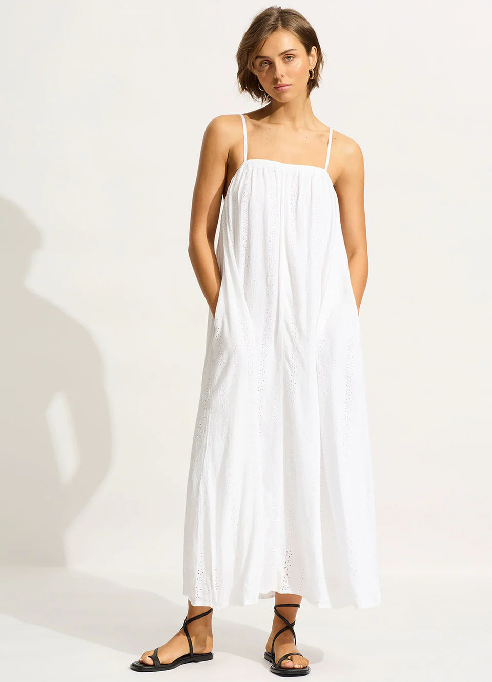 Seafolly Women's Broderie Maxi Dress - White