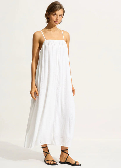 Seafolly Women's Broderie Maxi Dress - White