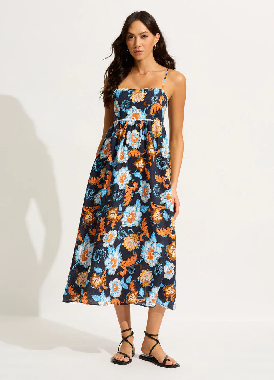 Seafolly Women's Spring Festival Midi Dress - True Navy