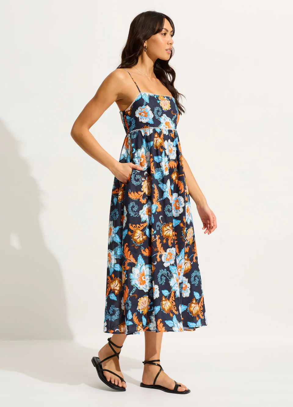 Seafolly Women's Spring Festival Midi Dress - True Navy