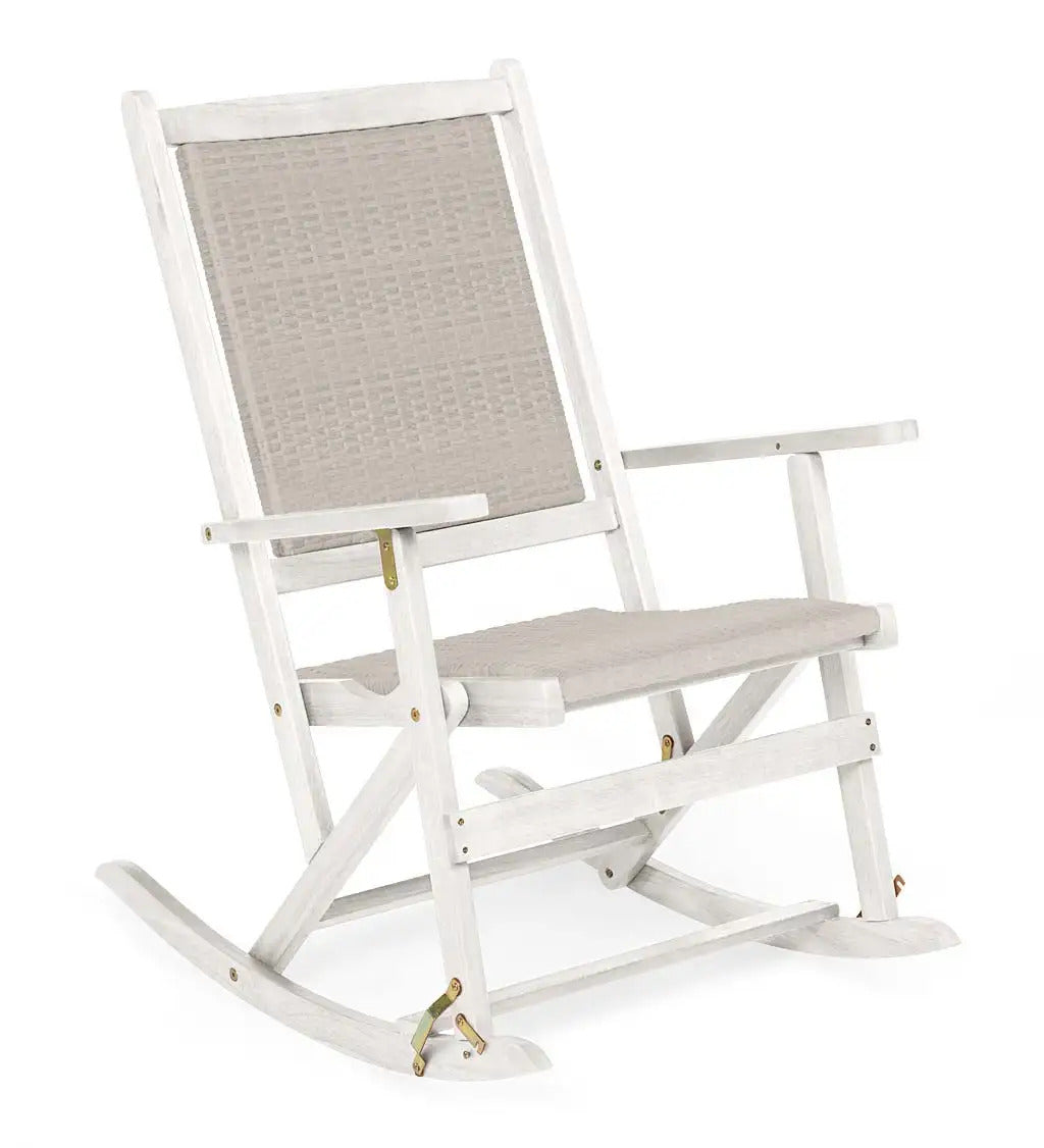 VivaTerra Outdoor Folding Eucalyptus Outdoor Rocker