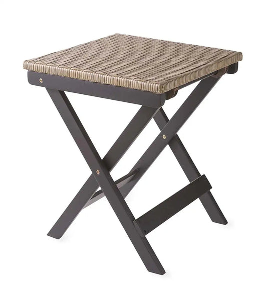 VivaTerra Folding Eucalyptus Outdoor Side Table