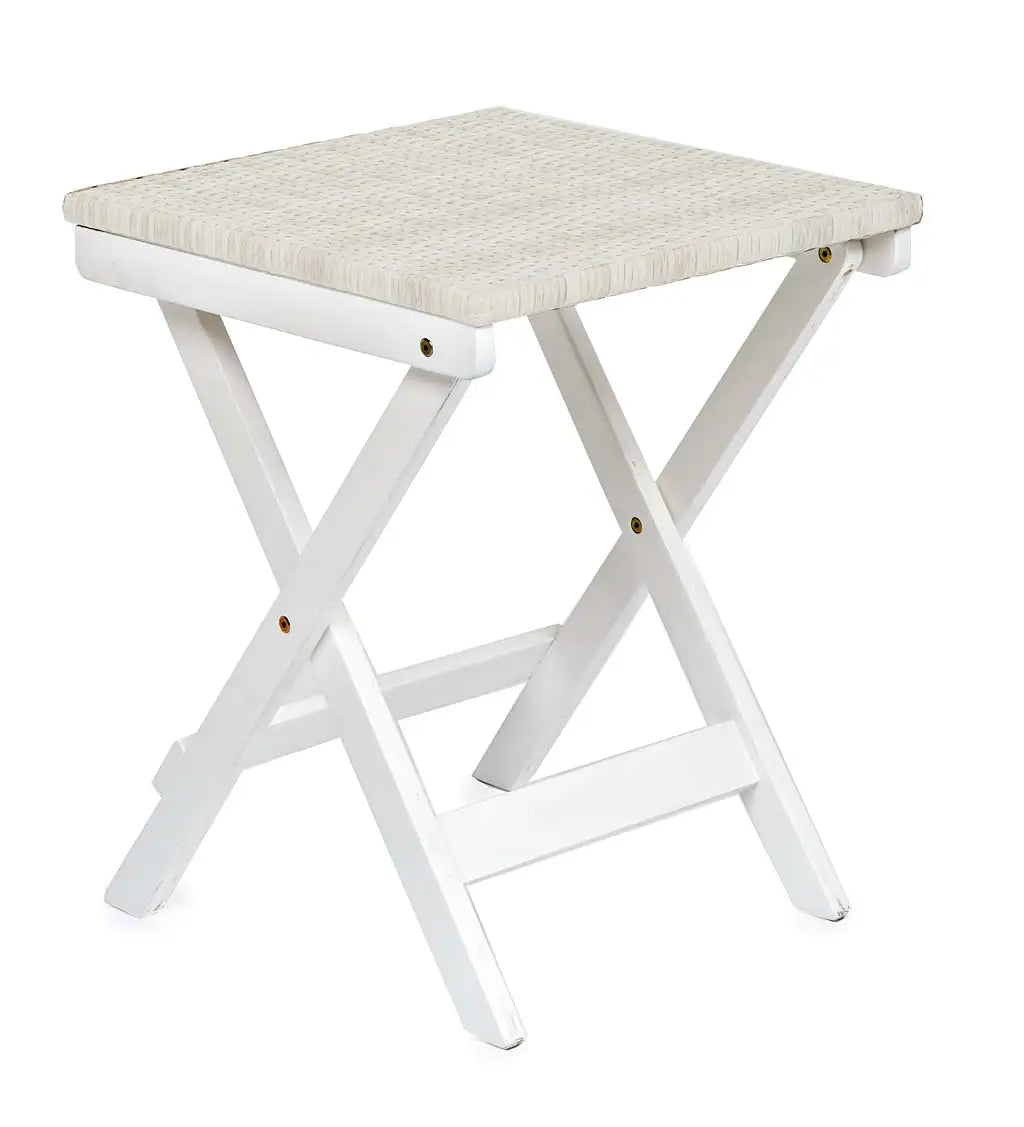 VivaTerra Folding Eucalyptus Outdoor Side Table