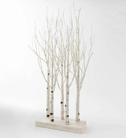 VivaTerra Lighted Birch Line Treescape Accent