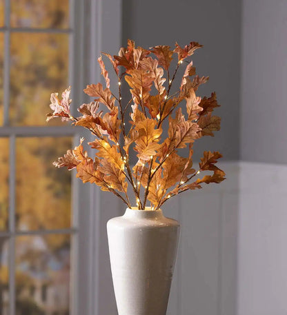 VivaTerra Indoor/Outdoor Lighted Rust Oak Connected Branches, Set of 2