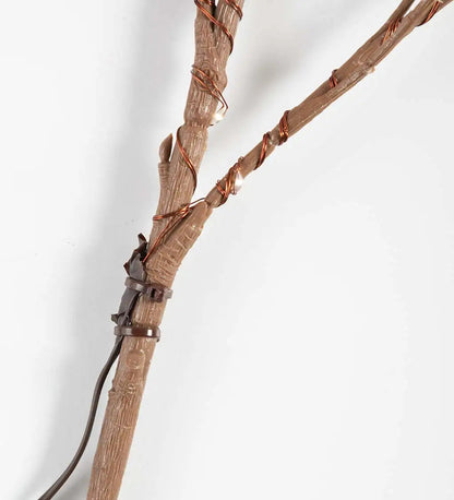 VivaTerra Indoor/Outdoor Lighted Rust Oak Connected Branches, Set of 2