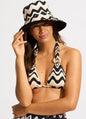 Seafolly Women's SNeue Wave Reversible Buckethat - Black