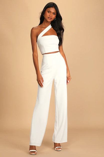 Lulus Women's Flaunt It Like That One-Shoulder Two-Piece Jumpsuit