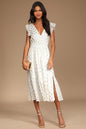 Lulus Women's Cause to Celebrate Ruffled Tiered Midi Dress