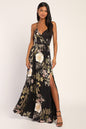 Lulus Women's Still the One Floral Print Satin Maxi Dress