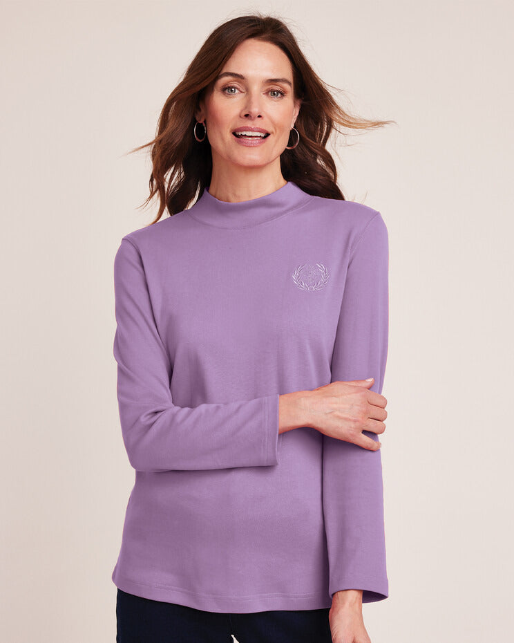 Blair Women's Essential Knit Long Sleeve Mock Top 4