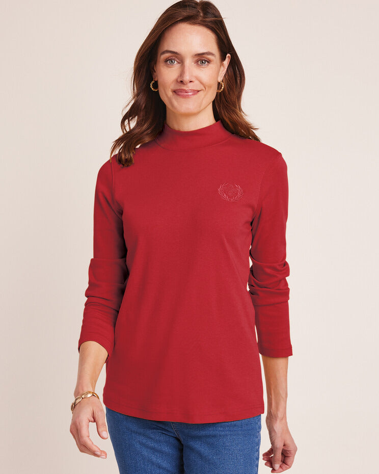 Blair Women's Essential Knit Long Sleeve Mock Top 21