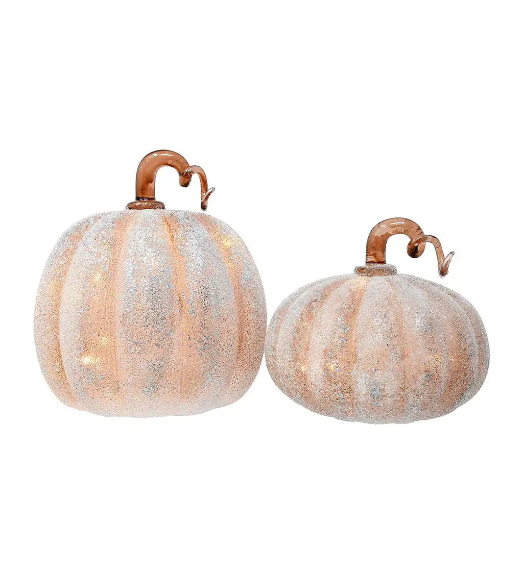 VivaTerra Frosted LED Lighted Pumpkins