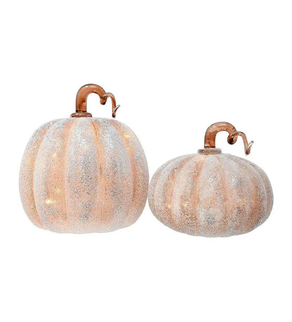 VivaTerra Frosted LED Lighted Pumpkins